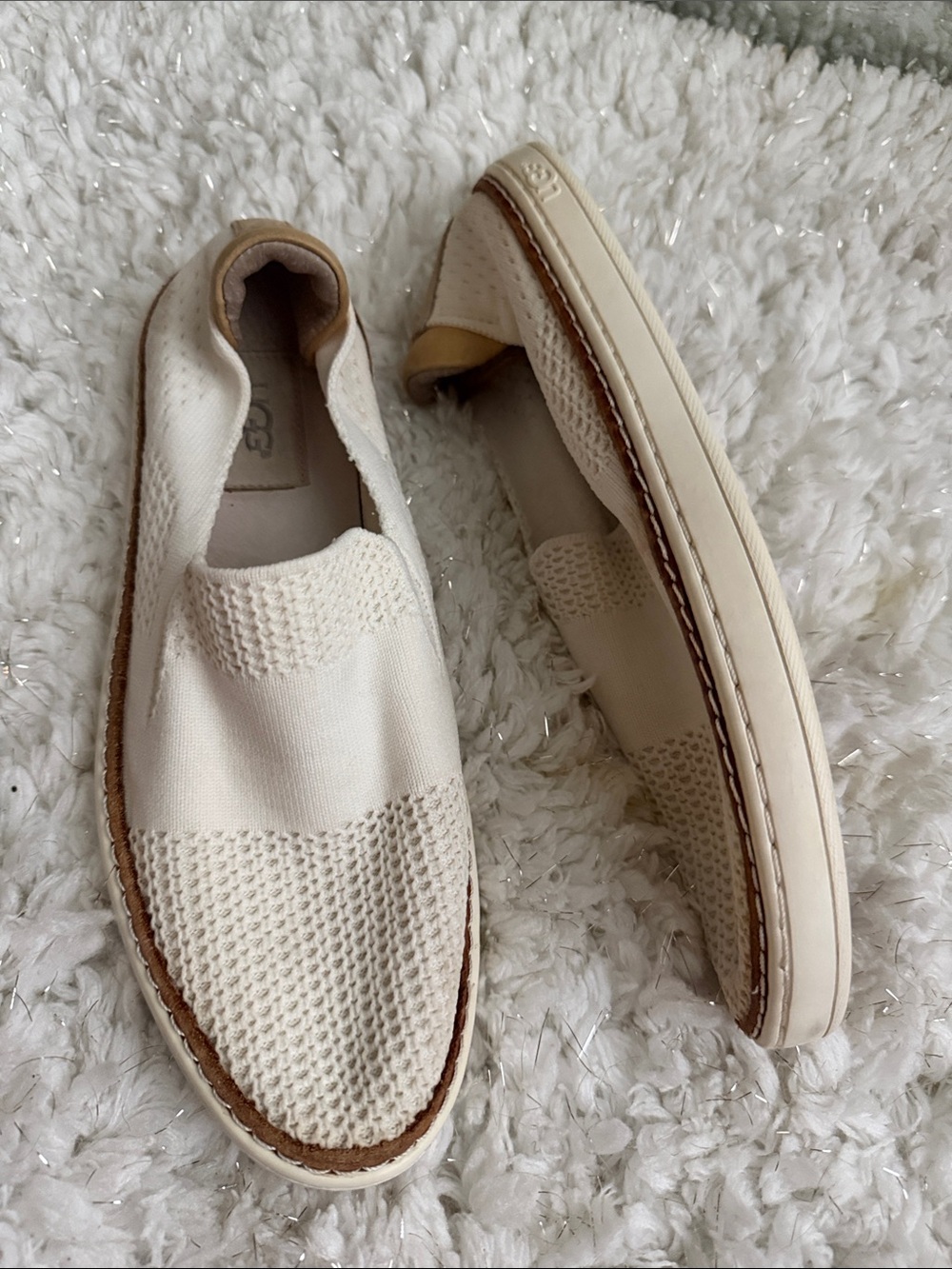 Men's Slip-On Knit Casual Shoes - Ivory by Unknown